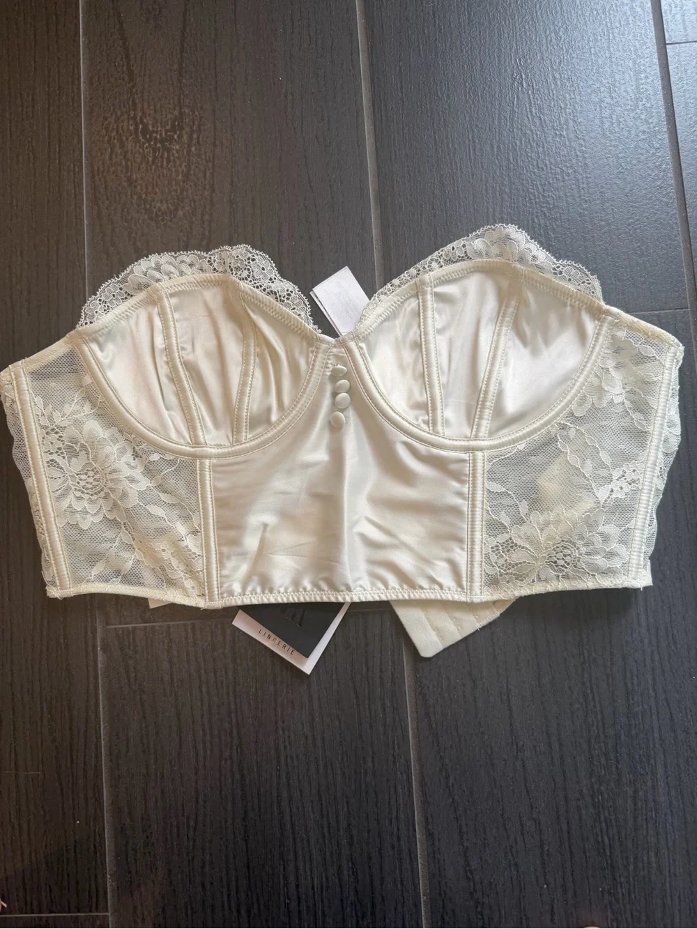 Zara Cream Lace Longline Bustier Bra